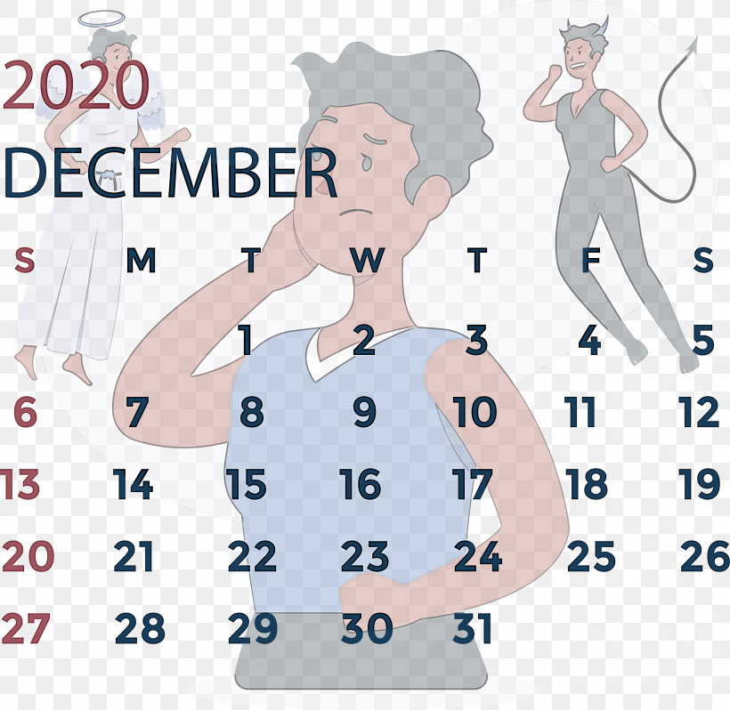 December 2020 Printable Calendar December 2020 Calendar, PNG, 3000x2920px, December 2020 Printable Calendar, Art Toys, Clothing, December 2020 Calendar, Doll Download Free