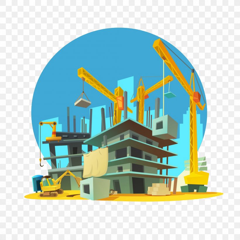 Architectural Engineering Cartoon Building Crane, PNG, 1000x1000px, Architectural Engineering, Arch, Area, Art, Building Download Free