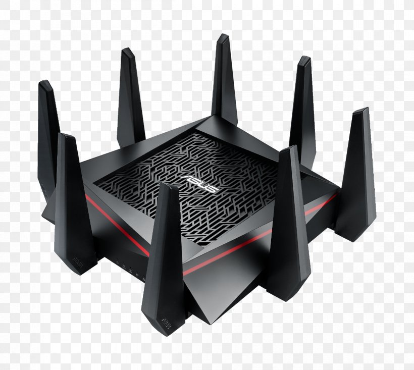 Wireless Router ASUS AC5300 IEEE 802.11ac Wi-Fi, PNG, 1208x1080px, Router, Asus, Asus Ac5300, Automotive Exterior, Black Download Free
