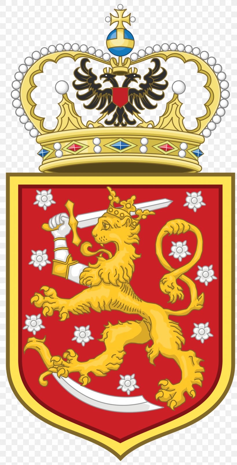 Kingdom Of Finland Grand Duchy Of Finland Grand Duke Of Finland Coat Of Arms Of Finland, PNG, 1200x2356px, Kingdom Of Finland, Badge, Coat Of Arms, Coat Of Arms Of Finland, Crest Download Free