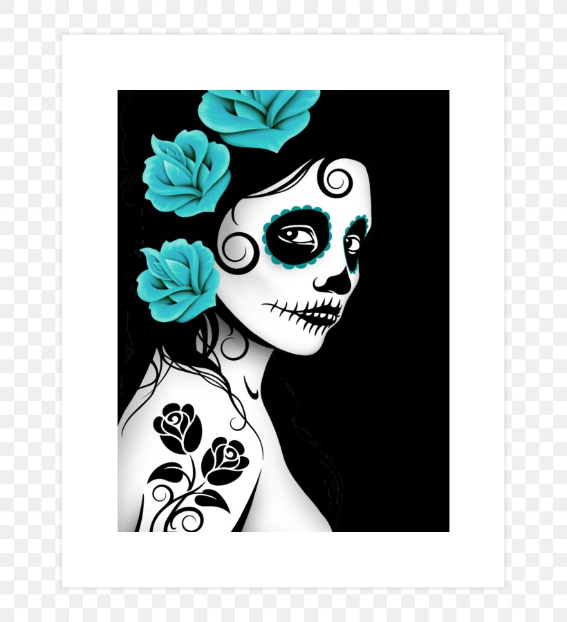 La Calavera Catrina Day Of The Dead Woman Zazzle, PNG, 740x900px, Calavera, Art, Blue, Cafepress, Ceramic Download Free