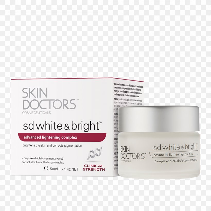 Cream Lotion Skin Doctors SD White & Bright Skin Whitening Cosmetics, PNG, 1000x1000px, Cream, Cosmeceutical, Cosmetics, Face, Hyperpigmentation Download Free