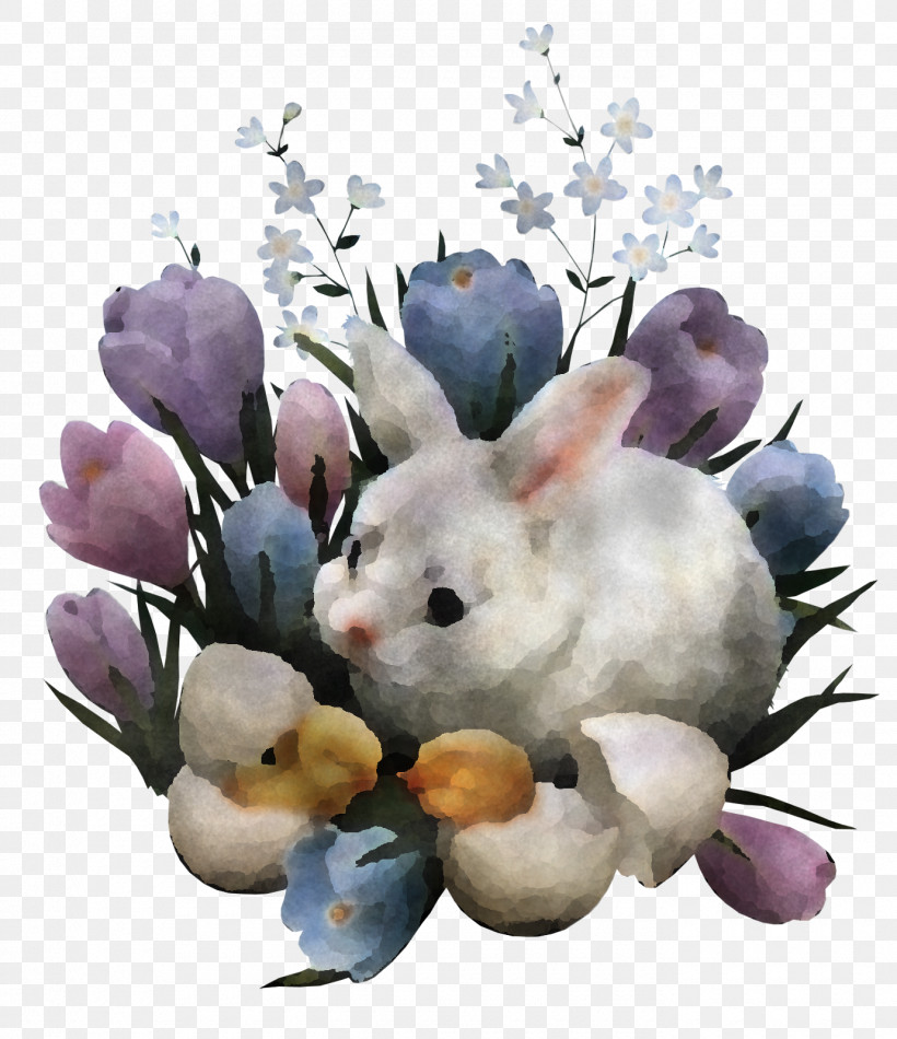 Easter Bunny, PNG, 1380x1600px, Rabbit, Animal Figure, Easter Bunny, Flower, Magnolia Download Free