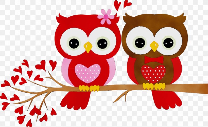 Valentine's Day Owl Image Gift Clip Art, PNG, 1600x980px, Valentines Day, Art, Bird, Bird Of Prey, Branch Download Free