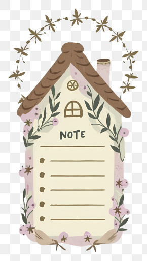 Cottage - Decorative House Note PNG