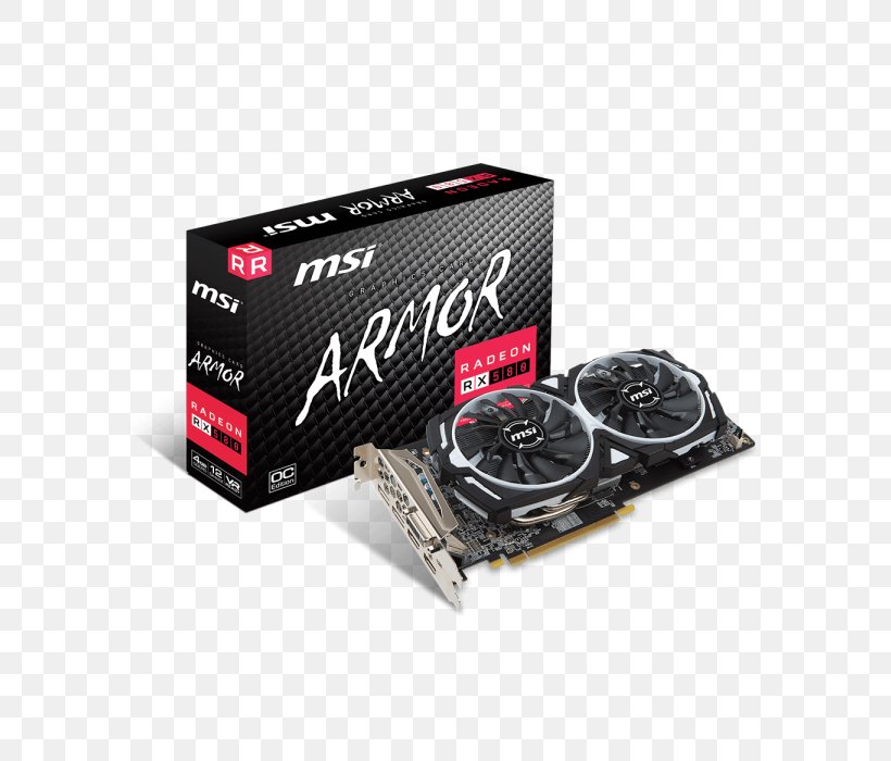 Graphics Cards & Video Adapters AMD Radeon RX 580 GDDR5 SDRAM MSI Radeon RX 580 ARMOR, PNG, 700x700px, Graphics Cards Video Adapters, Amd Radeon 500 Series, Amd Radeon Rx 580, Computer Component, Digital Visual Interface Download Free