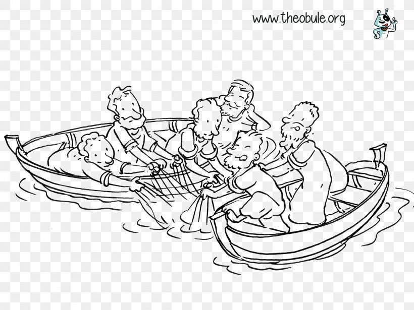 Miraculous Catch Of Fish Gospel Of John Drawing Coloring Book Fishing, PNG, 2048x1536px, Miraculous Catch Of Fish, Artwork, Automotive Design, Black And White, Child Download Free