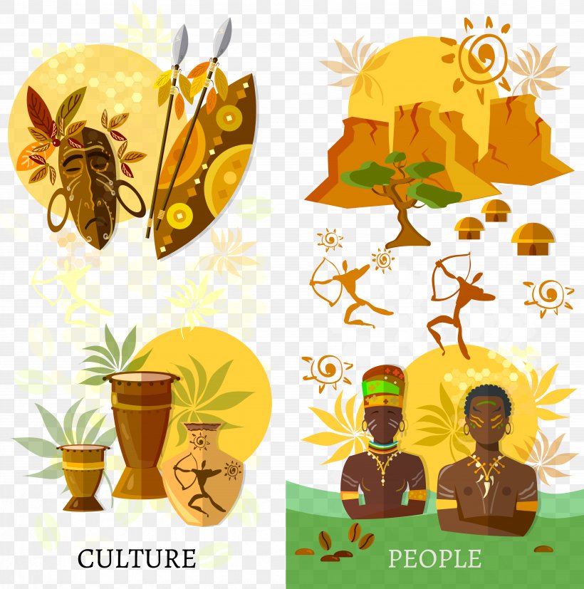 Africa Culture Tradition Illustration, PNG, 4898x4942px, Africa, Art, Culture, Drawing, Floral Design Download Free