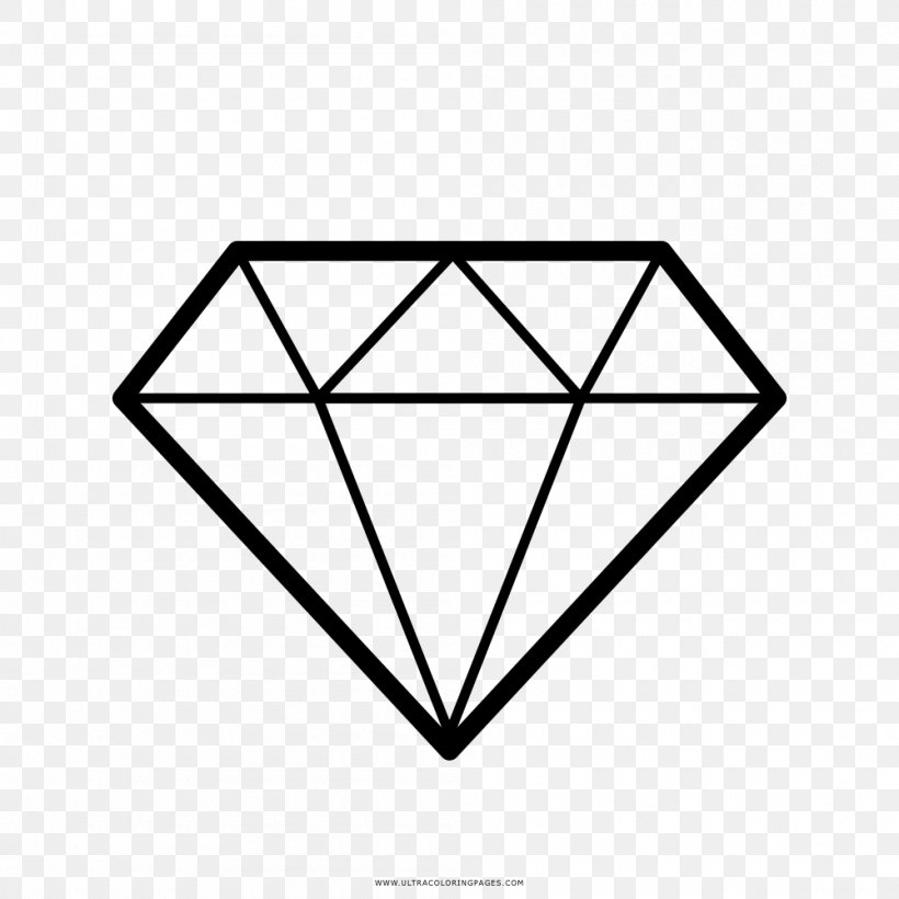 Diamond Gemstone Drawing, PNG, 1000x1000px, Diamond, Area, Black And