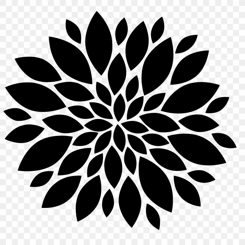Flower Clip Art, PNG, 2850x2850px, Flower, Art, Autocad Dxf, Black, Black And White Download Free