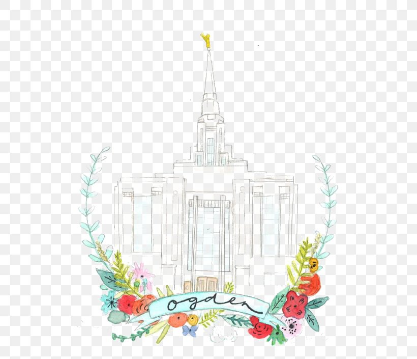Ogden Utah Temple, PNG, 564x705px, Ogden Utah Temple, Branch, Building, Drawing, Floral Design Download Free