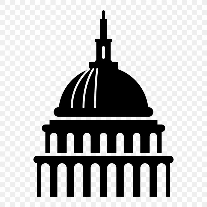 United States Capitol Dome United States Congress Building Clip Art, PNG, 1000x1000px, United States Capitol, Black And White, Brand, Building, Dome Download Free