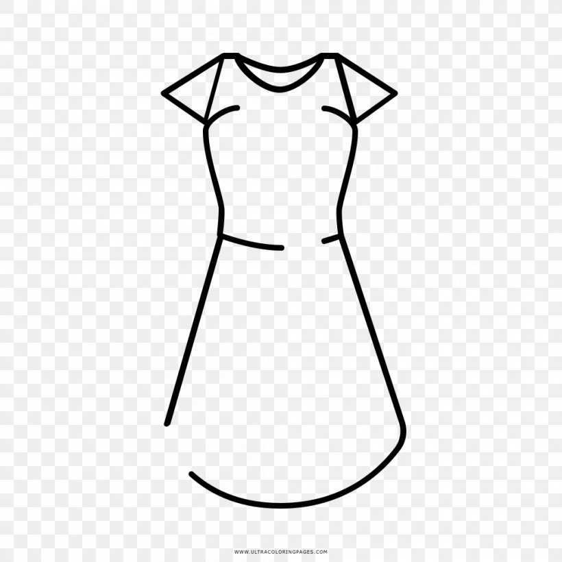 Dress Sleeve Drawing Line Art Coloring Book, PNG, 1000x1000px, Dress, Abdomen, Area, Artwork, Black Download Free