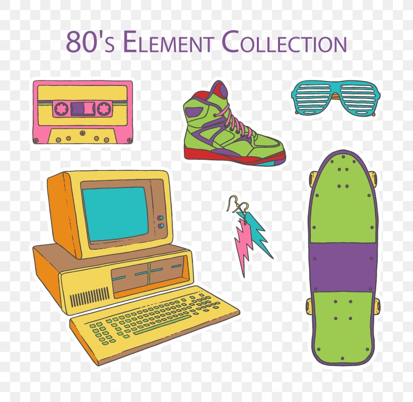 1980s Element Skateboards Clip Art, PNG, 800x800px, Element Skateboards, Area, Boombox, Cartoon, Communication Download Free