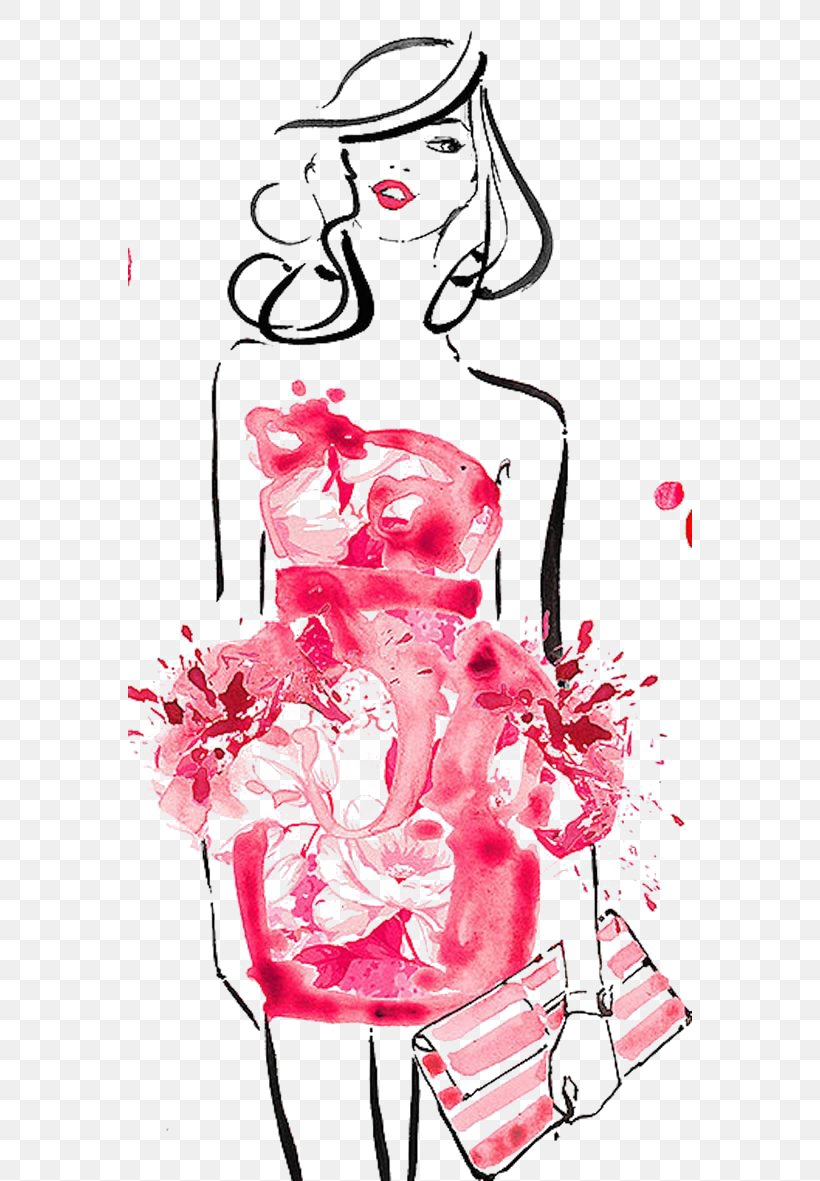 Chanel Fashion Illustration Drawing Illustration, PNG, 564x1181px, Watercolor, Cartoon, Flower, Frame, Heart Download Free