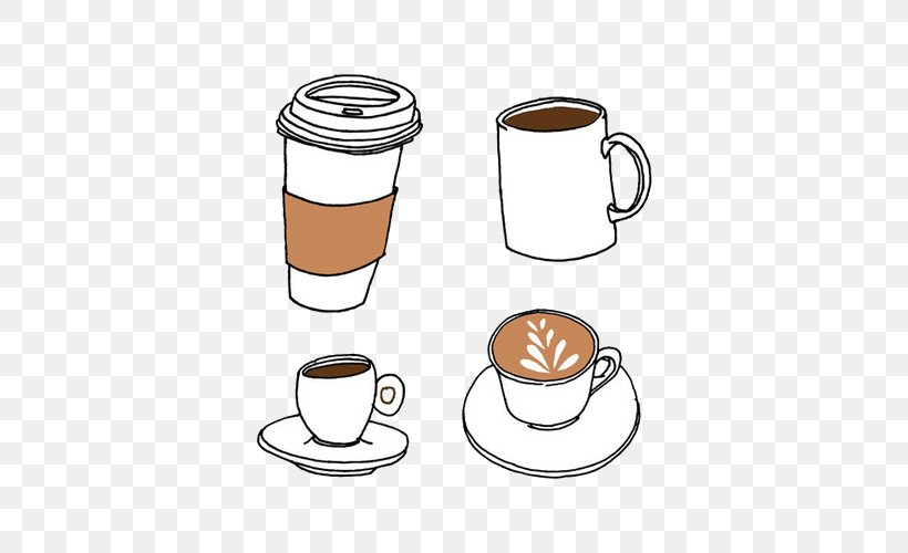 Coffee Cup Cafe Tea Caffeinated Drink, PNG, 500x500px, Coffee, Brewed Coffee, Cafe, Caffeinated Drink, Cappuccino Download Free