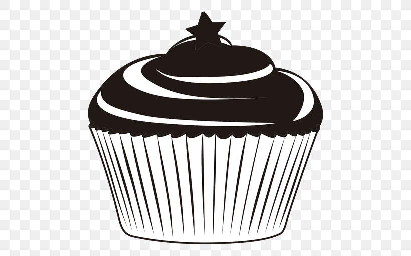 Cupcake Muffin Frosting & Icing Red Velvet Cake, PNG, 512x512px, Cupcake, Baking Cup, Black, Black And White, Cake Download Free