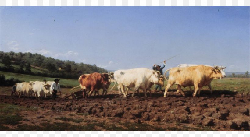 Ploughing In The Nivernais The Horse Fair Musée D'Orsay Nevers, PNG, 1350x742px, Horse Fair, Art, Artist, Cattle Like Mammal, Cow Goat Family Download Free