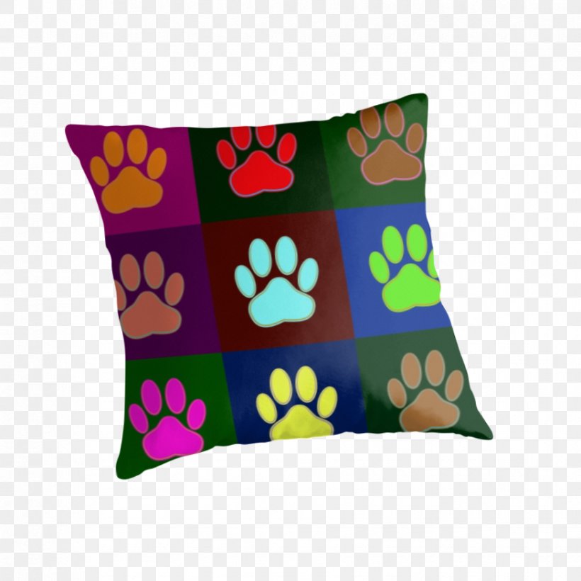 Throw Pillows Cushion Dog Paw, PNG, 875x875px, Pillow, Andy Warhol, Cafepress, Cushion, Dog Download Free