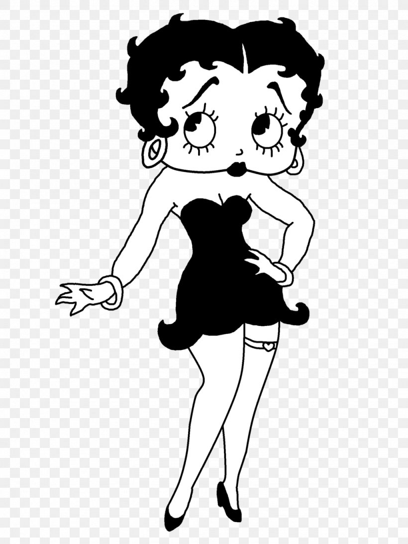 Betty Boop Cartoon Black And White Fleischer Studios, PNG, 1024x1365px, Watercolor, Cartoon, Flower, Frame, Heart Download Free