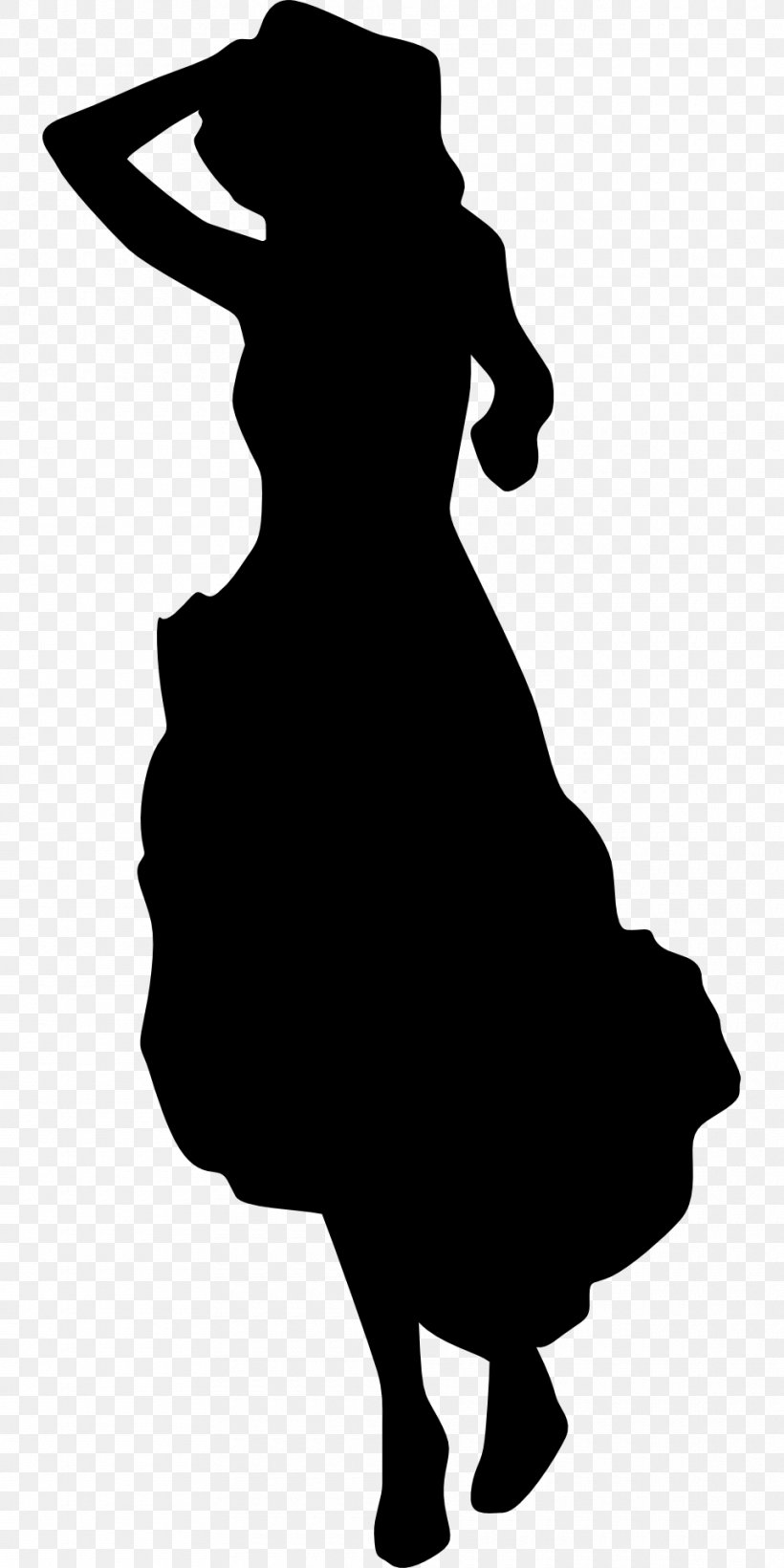 Dress Silhouette Woman Clip Art, PNG, 960x1920px, Dress, Black, Black And White, Clothing, Clothing Sizes Download Free