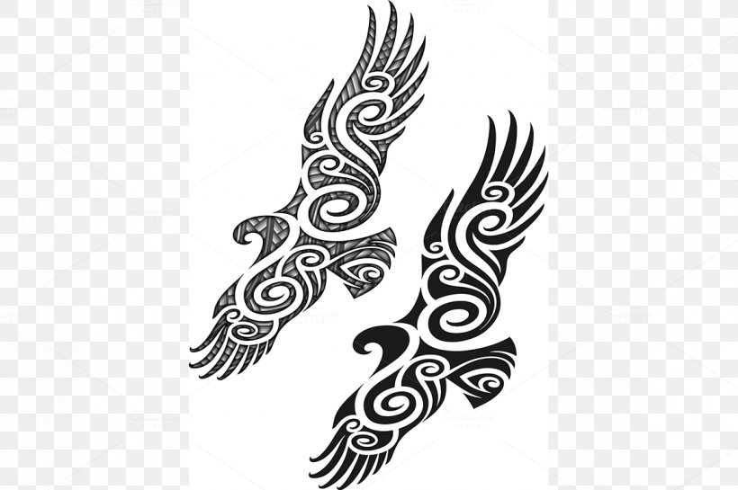 Māori People Tattoo Silhouette Mural, PNG, 1160x772px, Tattoo, Art, Bird, Bird Of Prey, Black And White Download Free