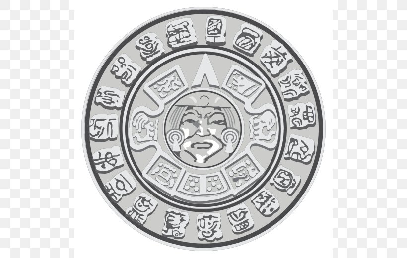 Maya Civilization Mesoamerican Pyramids Mayan Calendar Clip Art, PNG, 520x520px, Maya Civilization, Ancient Maya Art, Aztec, Aztec Calendar, Black And White Download Free