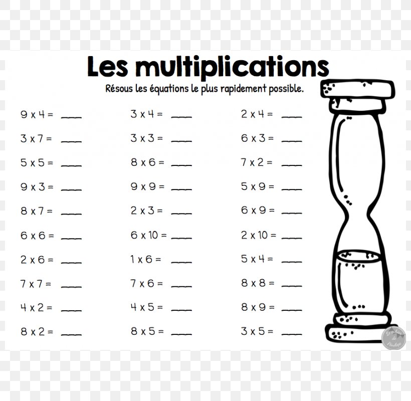 Multiplication Table Mathematics Mental Calculation Number, PNG, 800x800px, Multiplication, Area, Black And White, Brand, Calculation Download Free