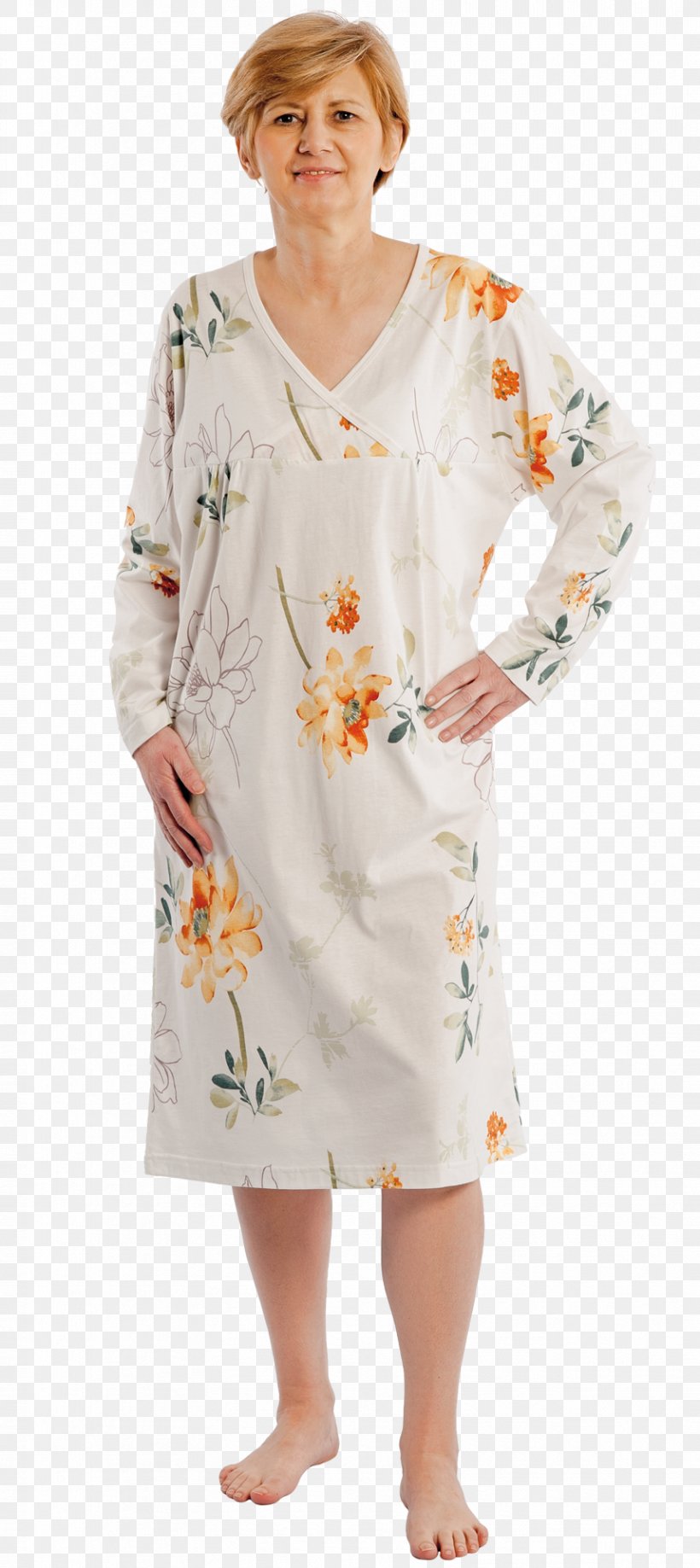 Robe Nightshirt Sleeve Pajamas Nightwear, PNG, 857x1920px, Watercolor, Cartoon, Flower, Frame, Heart Download Free