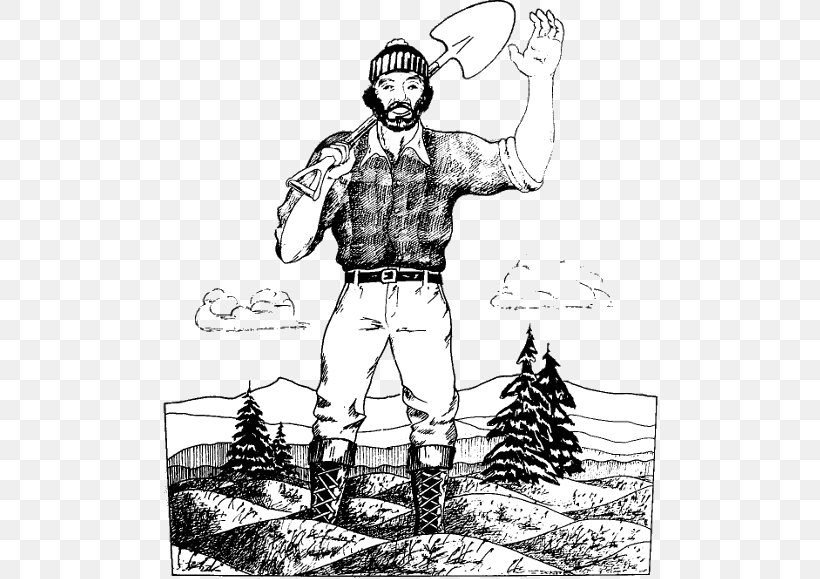 Paul Bunyan And Babe The Blue Ox Coloring Book Drawing Tall Tale, PNG, 498x579px, Paul Bunyan, Adult, Art, Black And White, Cartoon Download Free