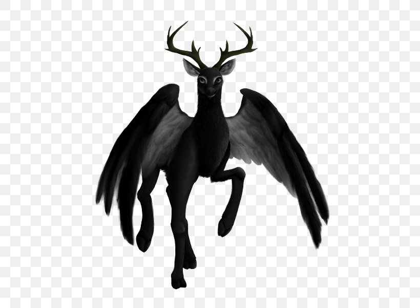 Deer Peryton Legendary Creature Mythology Hybrid Beasts In Folklore, PNG, 600x600px, Deer, Antler, Black And White, Centaur, Criatura Imaginaria Download Free