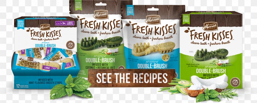 Merrick Grain-Free Fresh Kisses Double-Brush Dental Dog Treats Coconut Oil & Botanicals Dog Food Pet Food, PNG, 1253x504px, Dog, Brand, Dog Biscuit, Dog Food, Food Download Free