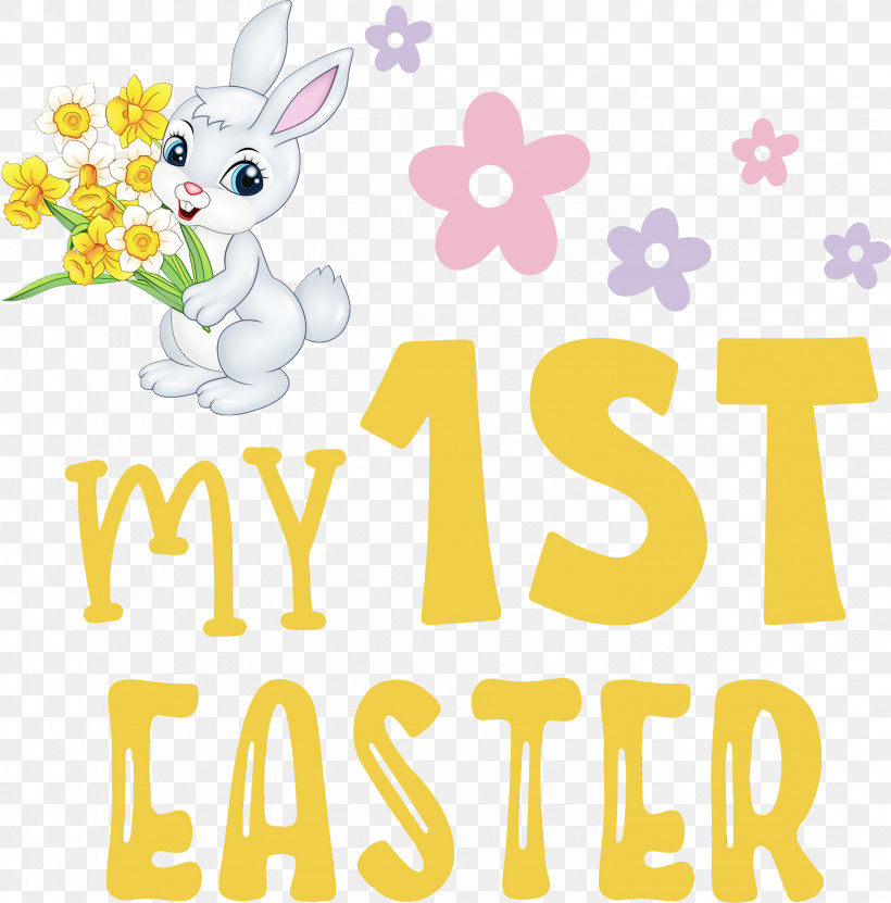 Easter Bunny, PNG, 2958x3000px, Happy Easter Day, Cartoon, Easter Bunny, Flower, Hare Download Free