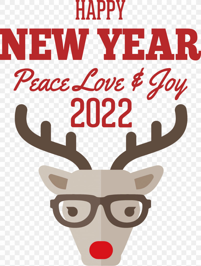 New Year 2022 Happy New Year 2022 2022, PNG, 2269x3000px, Reindeer, Antler, Big Year, Cartoon, Deer Download Free