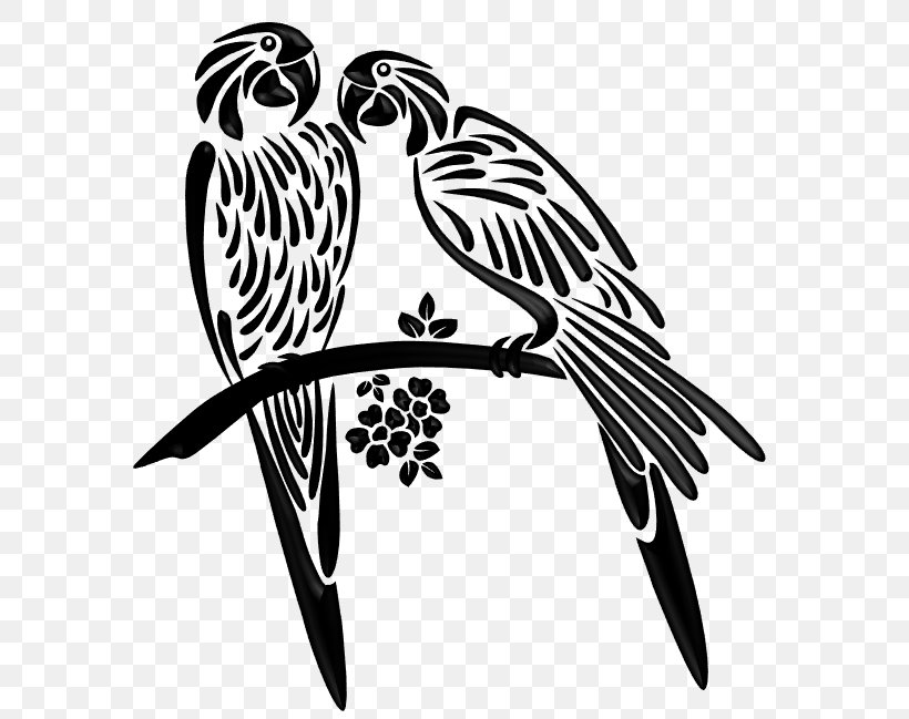 Bird Beak Parrot Silhouette, PNG, 584x649px, Bird, Art, Beak, Bird Of Prey, Black And White Download Free