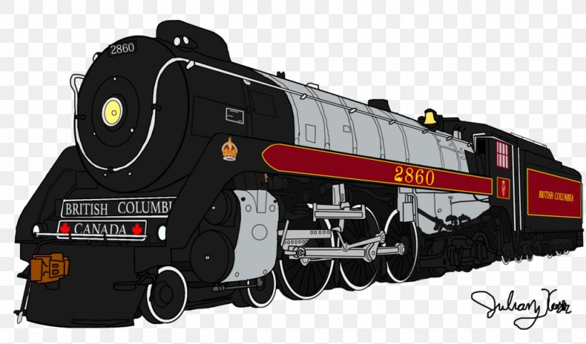 Train Rail Transport Santa Fe 3751 Locomotive Royal Hudson, PNG, 1024x603px, Train, Canadian Pacific Railway, Drawing, Locomotive, Mode Of Transport Download Free