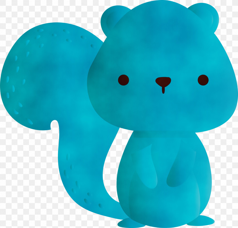 Turquoise Animal Figure Bear Turquoise Toy, PNG, 3000x2876px, Watercolor, Animal Figure, Bear, Paint, Toy Download Free