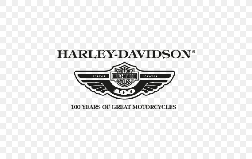 100 Years Of Harley-Davidson Motorcycle Logo, PNG, 518x518px, Harleydavidson, Black, Black And White, Brand, Cdr Download Free