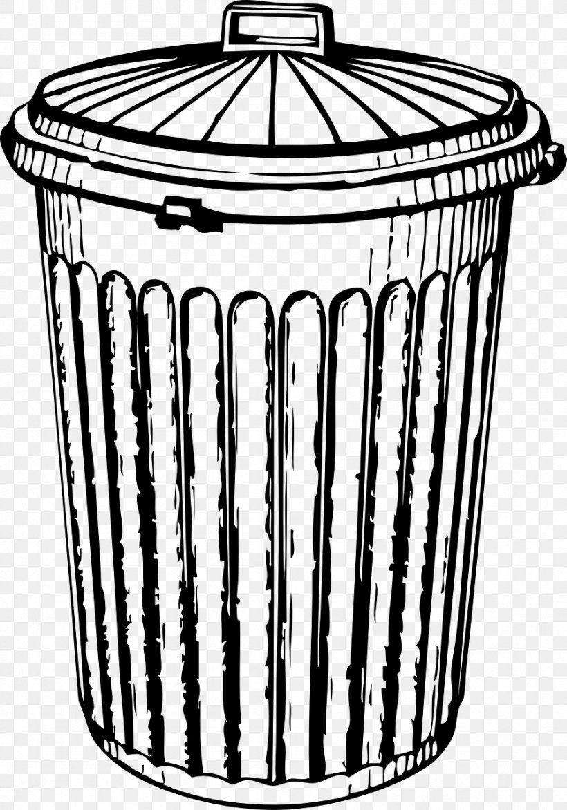 Rubbish Bins & Waste Paper Baskets Drawing, PNG, 895x1280px, Rubbish Bins Waste Paper Baskets, Basket, Black And White, Can Stock Photo, Container Download Free