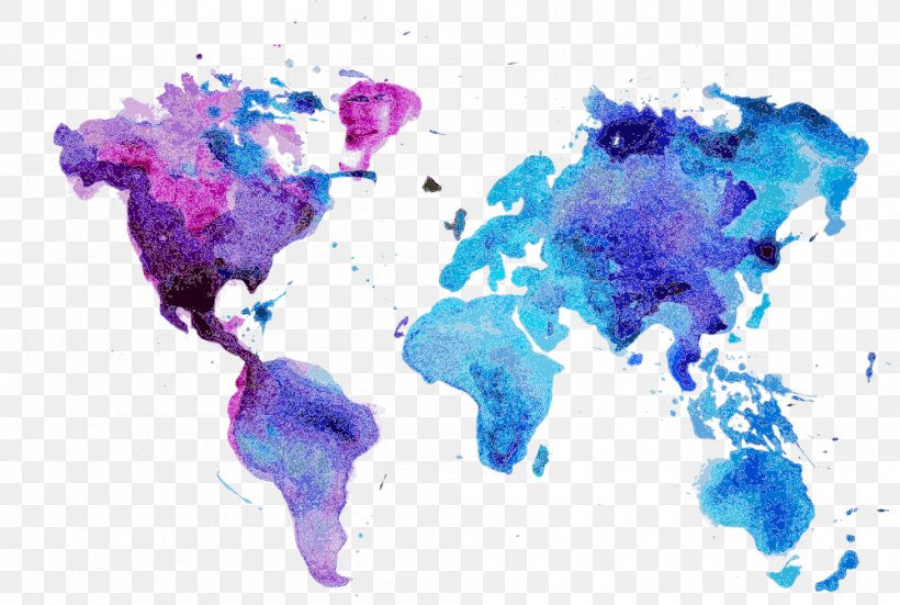 World Map Watercolor Painting Wall Decal, PNG, 1000x672px, World, Art, Blue, Canvas, Canvas Print Download Free