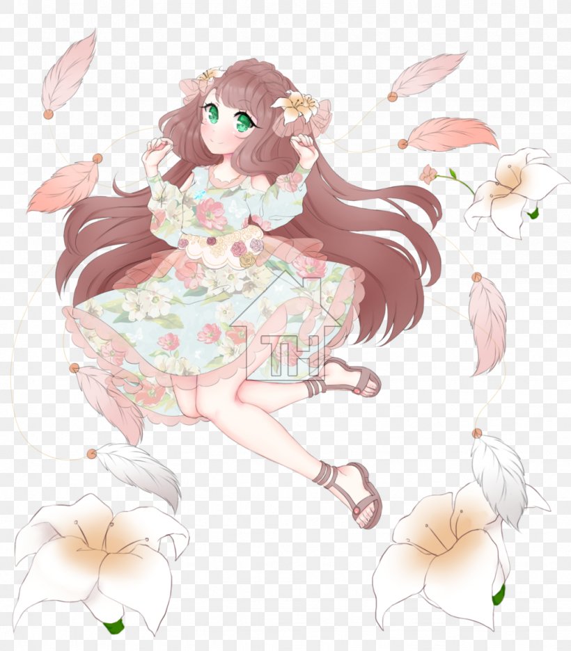Floral Design Fairy Illustration Flowering Plant, PNG, 1024x1169px, Watercolor, Cartoon, Flower, Frame, Heart Download Free