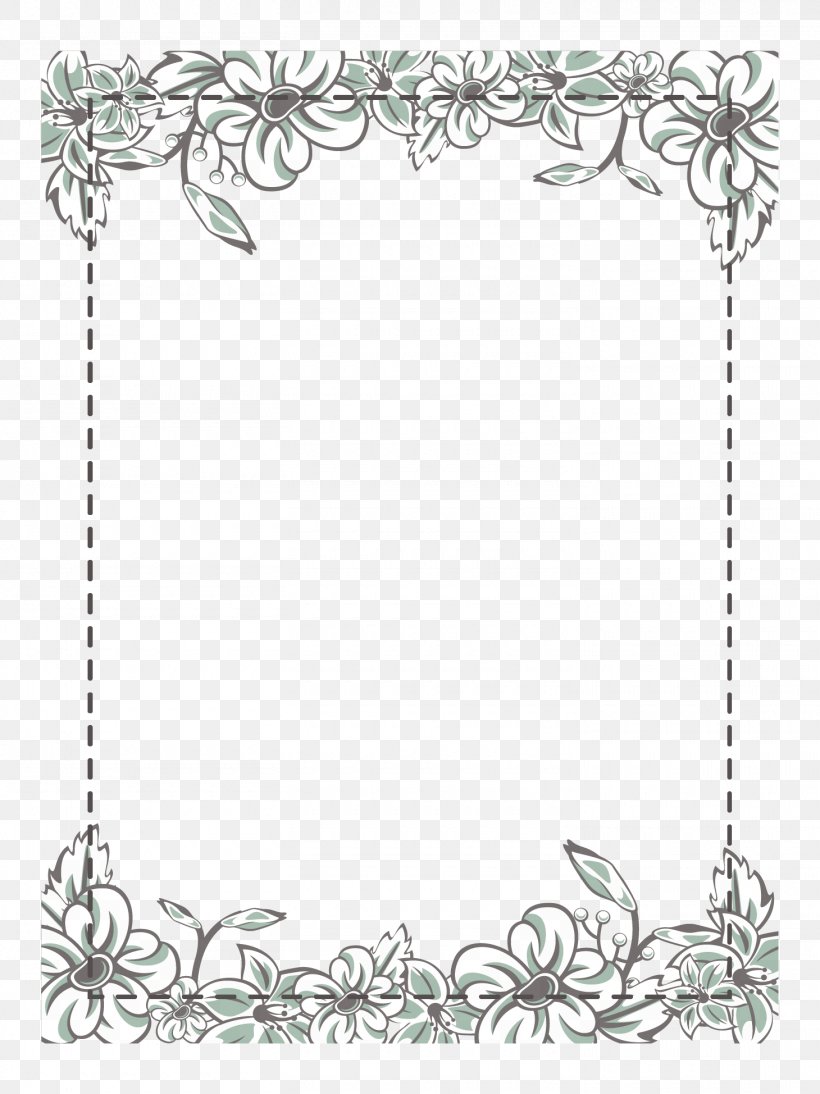 Flower Icon, PNG, 1460x1948px, Picture Frames, Area, Black And White, Border, Flower Download Free