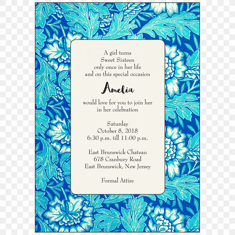 Wedding Invitation Convite Anemone Sweet Sixteen, PNG, 1660x1660px, Wedding Invitation, Anemone, Aqua, Blue, Convite Download Free