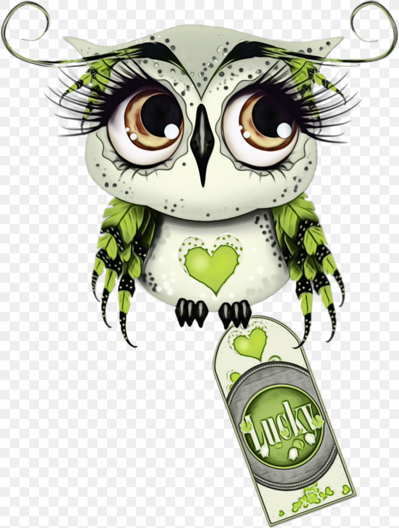 Owl Green Cartoon Bird Of Prey Font, PNG, 1210x1600px,  Download Free