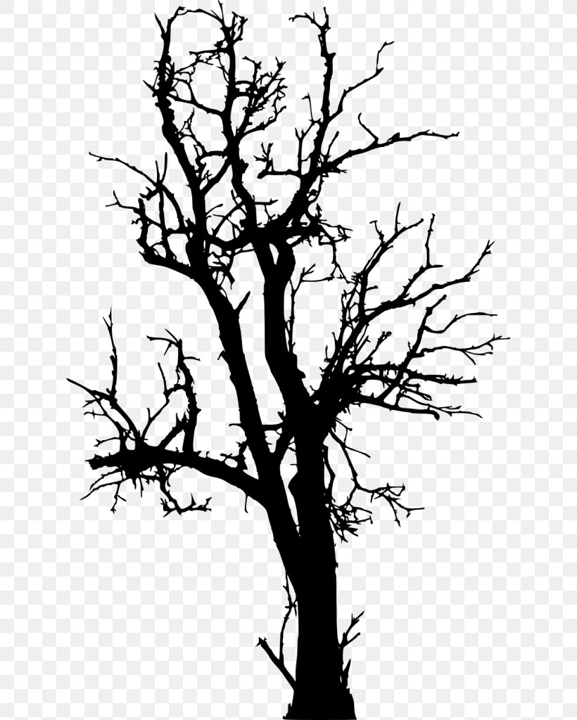 Twig Tree Silhouette, PNG, 631x1024px, Twig, Black And White, Branch, Flora, Flower Download Free