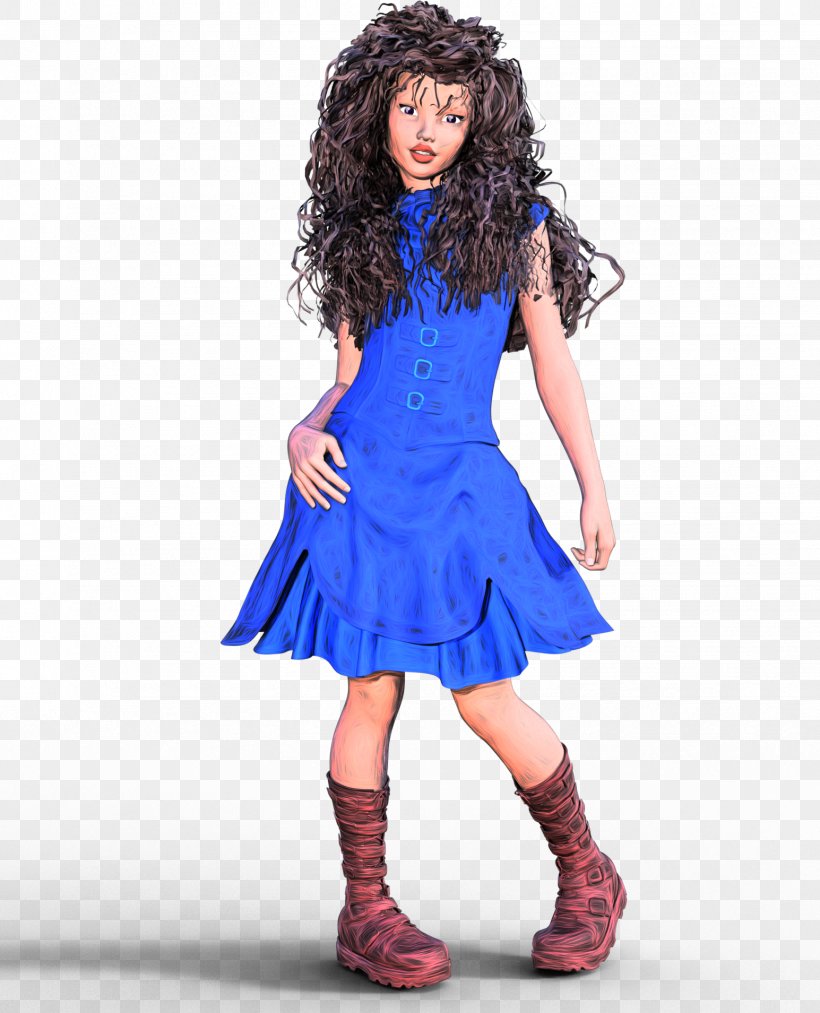 Fashion Costume Dress, PNG, 1545x1909px, Fashion, Black Hair, Blue, Child Model, Clothing Download Free