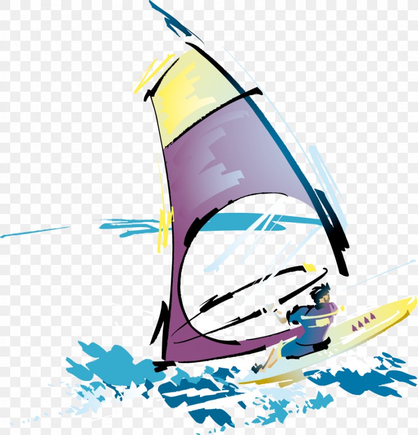 Sailing Windsurfing Drawing Clip Art, PNG, 912x950px, Sail, Artwork, Boat, Boating, Brand Download Free