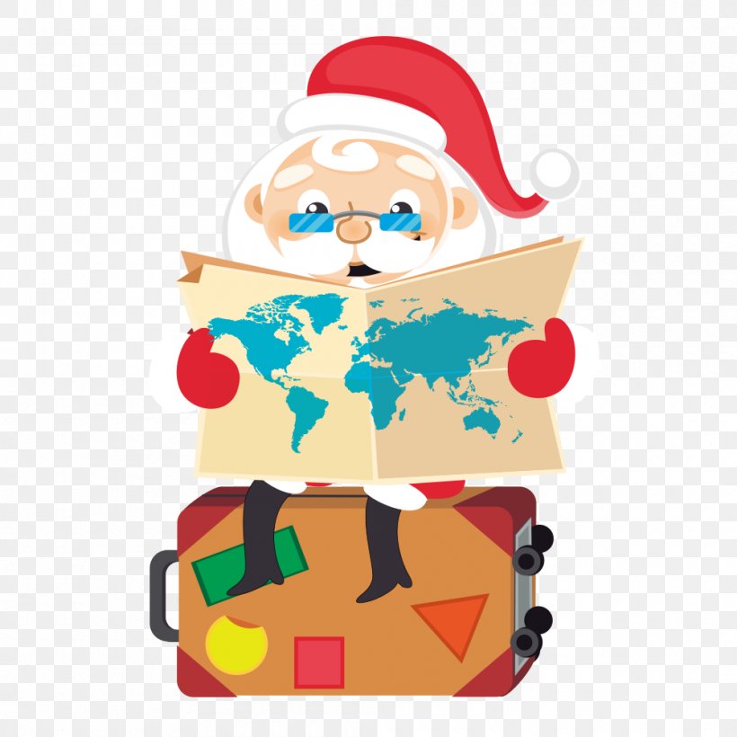 Santa Claus Vector Graphics Map Clip Art, PNG, 1000x1000px, Santa Claus, Cartoon, Christmas Day, Fictional Character, Map Download Free