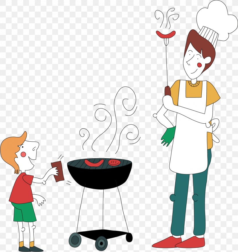 Barbecue Barbacoa Euclidean Vector Illustration, PNG, 1392x1471px, Barbecue, Art, Barbacoa, Boy, Cartoon Download Free