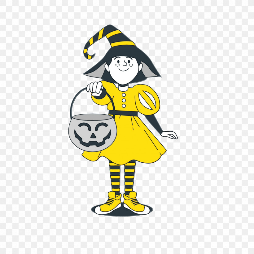 Character Cartoon Yellow Smiley Line, PNG, 2000x2000px, Halloween, Cartoon, Character, Character Created By, Geometry Download Free
